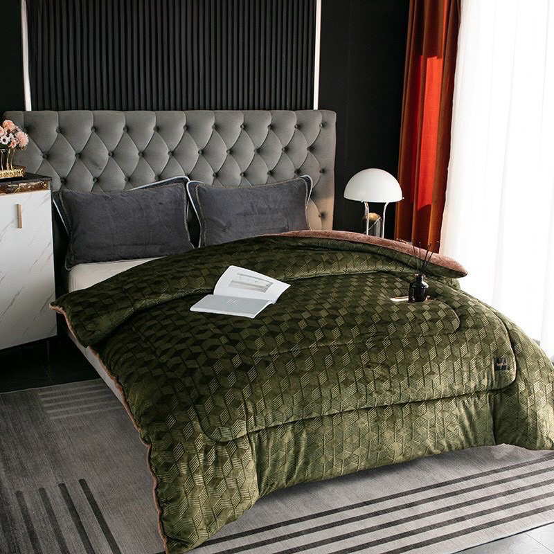 Chăn Nỉ Nhung Lông Thỏ YuKi Dày Siêu Ấm, Màu Sắc Sang Trọng, Cân Nặng 4kg Kích Thước 2mx2m3 Có Sẵn Tại Mia Bedding Store