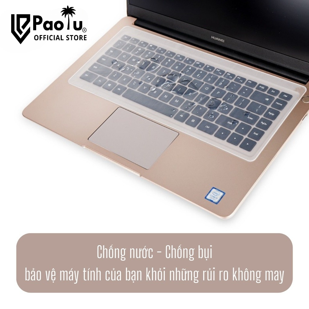 Miếng Phủ Bàn Phím Laptop 13 -14 in & 15 - 17 & 12 & 10 inch Silicon Chống Nước, Chống Bụi Bẩn, Chống Bám Dơ - Paolu