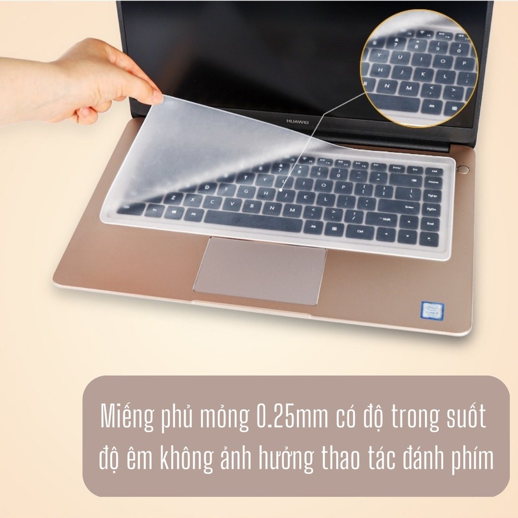 Miếng Phủ Bàn Phím Laptop 13 -14 in & 15 - 17 & 12 & 10 inch Silicon Chống Nước, Chống Bụi Bẩn, Chống Bám Dơ - Paolu