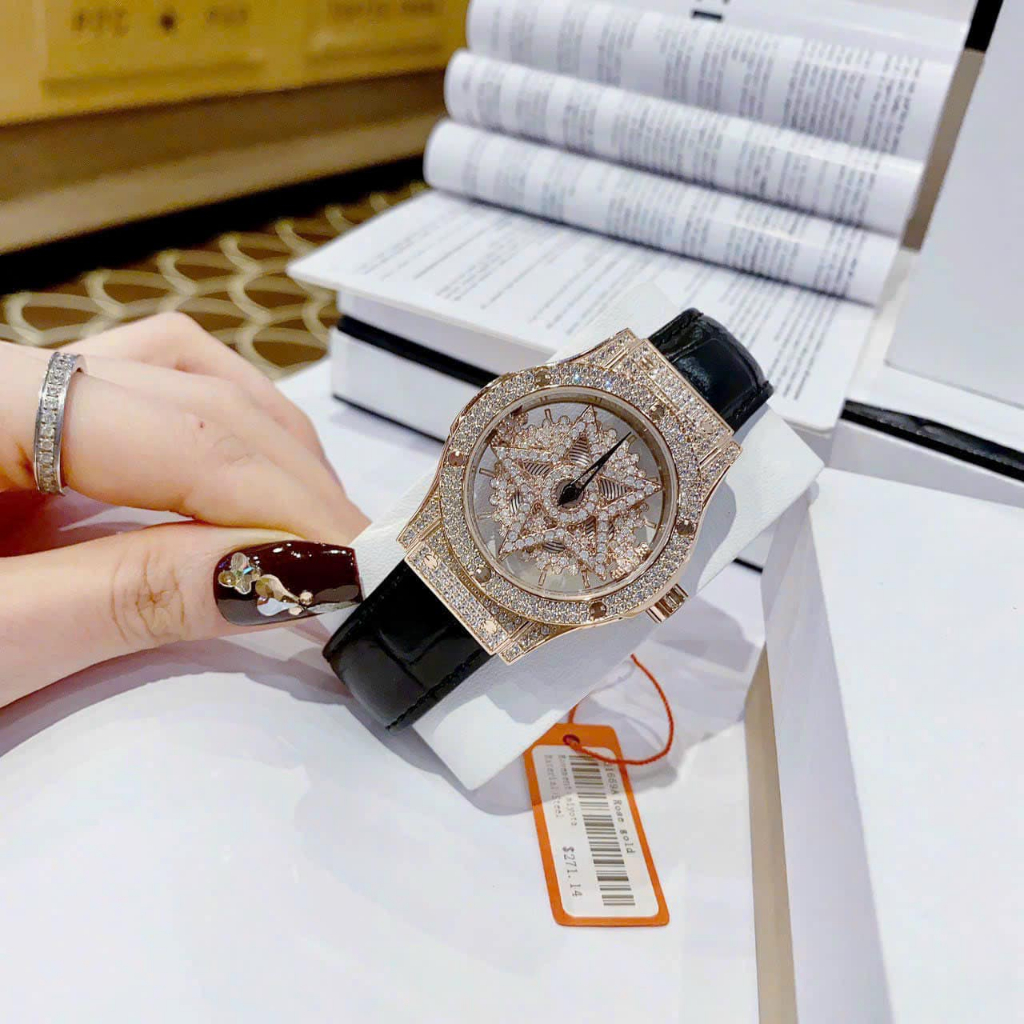 Đồng hồ nữ Ngôi Sao mặt xoay, mẫu HOT 2023 Ảnh thật, dây da bò mềm đeo êm tay - Bảo hành 12 tháng chất lượng sản phẩm