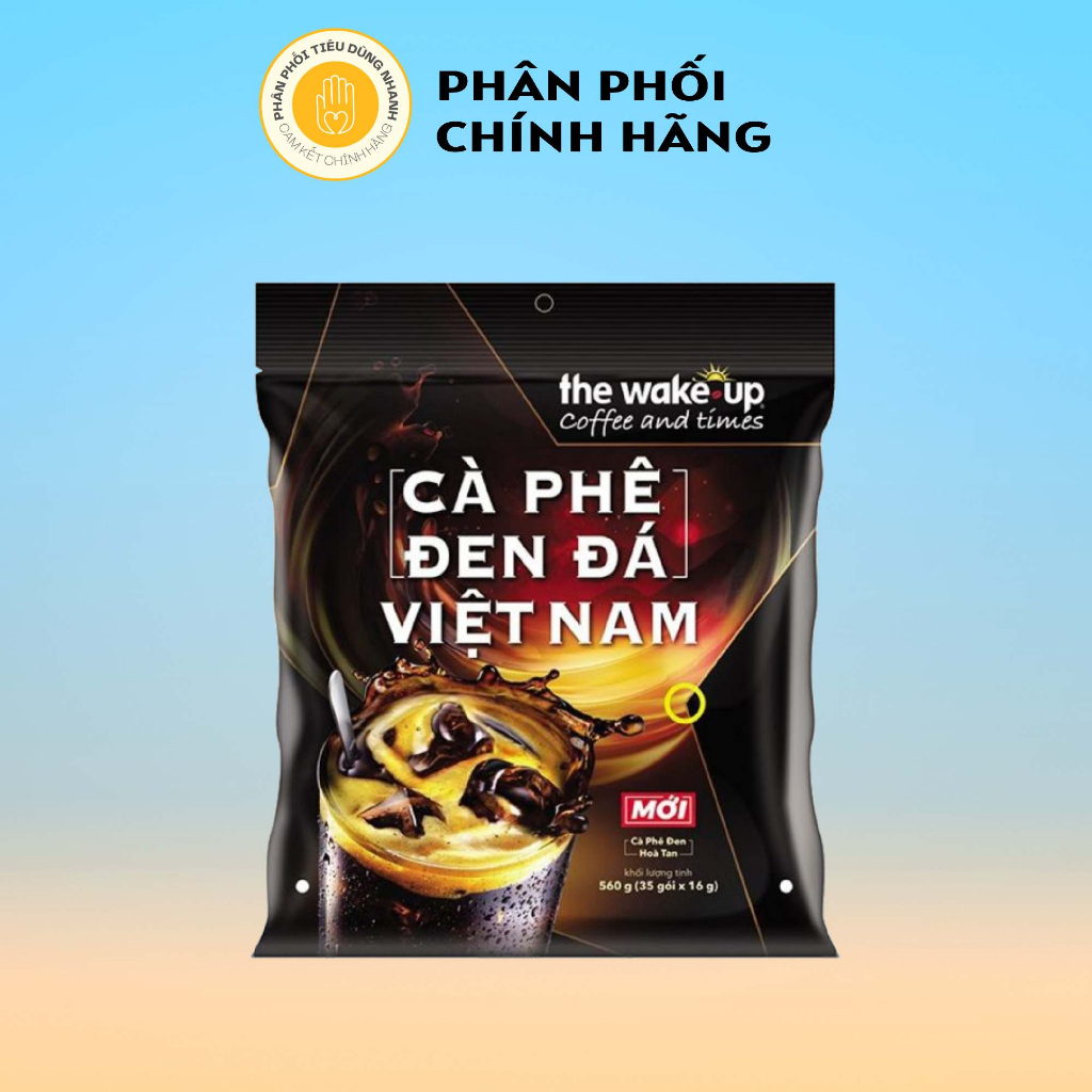 Bịch 35 Gói Cà Phê Đen Hòa Tan Đen Đá Việt Nam Thương Hiệu Wakeup 16g