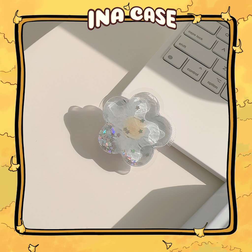 Giá đỡ điện thoại, pop iring griptok Hình Bông Hoa Kim Tuyến