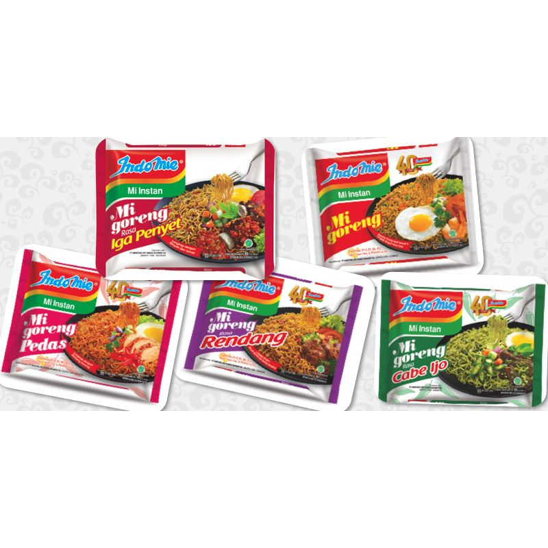 Mì Indomie  3 Vị Màu Tím Vị Bò Cay, Màu Đỏ Vị Sườn Cay, Màu Trắng Vị Đặc Biệt Có Sẵn Mì Goreng Mì Indo