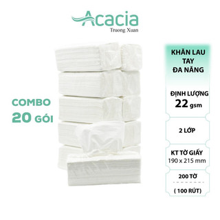 Combo 20 gói giấy lau tay đa năng 2 lớp 100 tờ