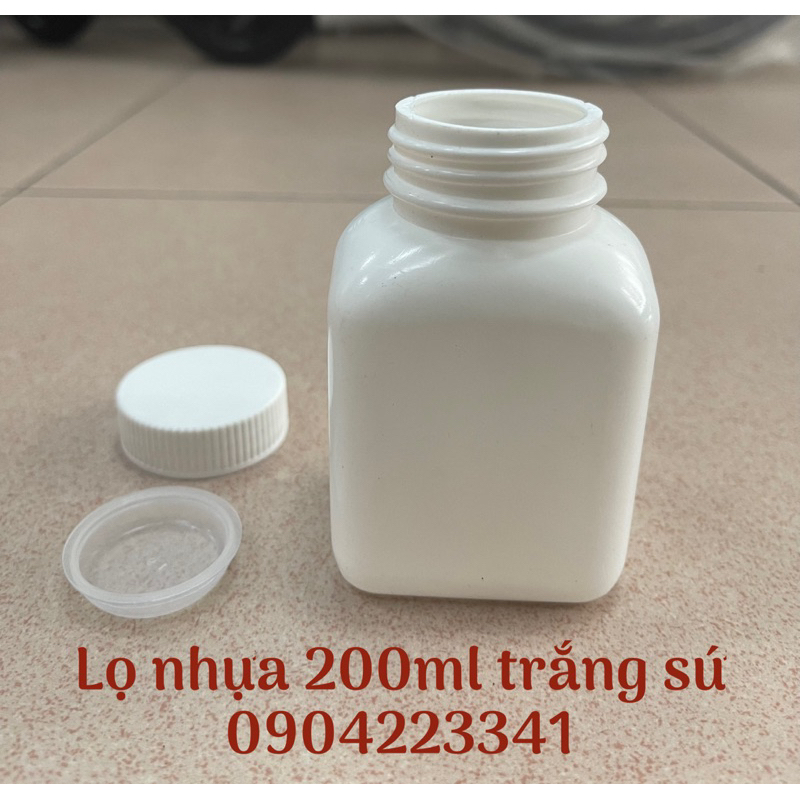 Lọ nhựa 200ml thân vuông