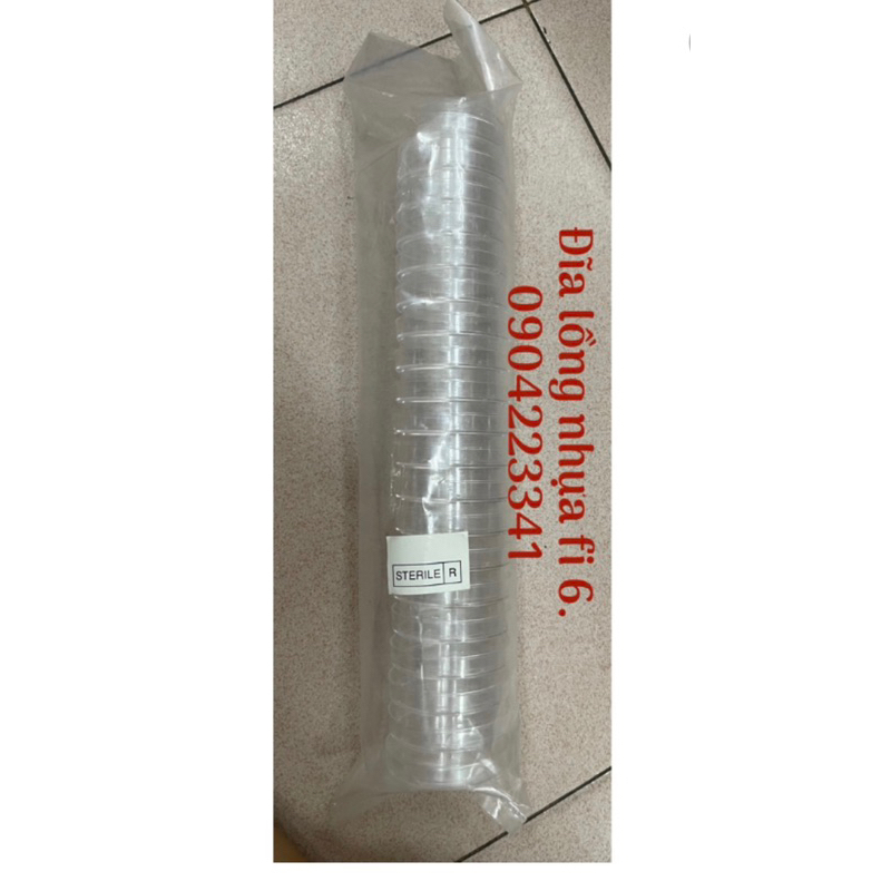 Hộp lồng, đĩa petri bằng nhựa fi 6( túi 20cái)
