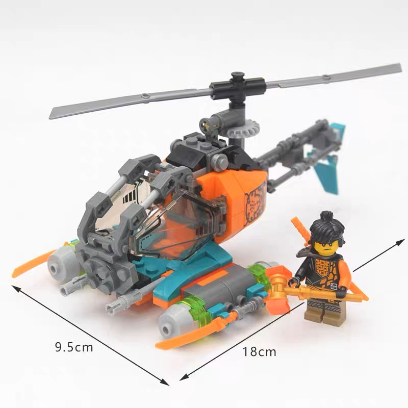 Đồ chơi lăp ráp Ninjago quái xế trực thăng. Lắp ráp mô hình Ninjago xe đua tốc độ 169 PCS