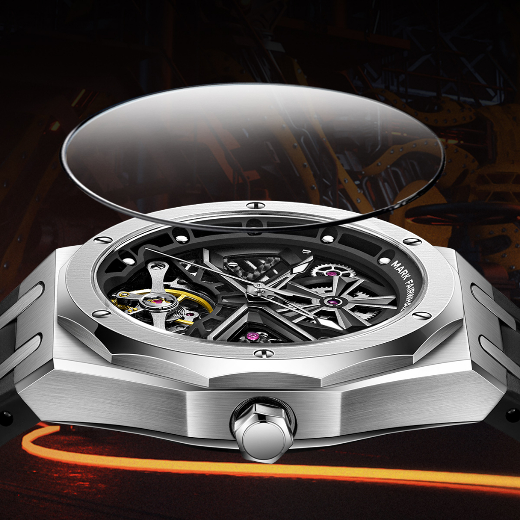 Đồng Hồ Cơ Nam Lộ Cơ Chính Hãng Mark Fairwhale FW019 Size 42mm Fw019,Đồng Hồ Nam Máy Cơ Automatic Chống Nước 3 ATM