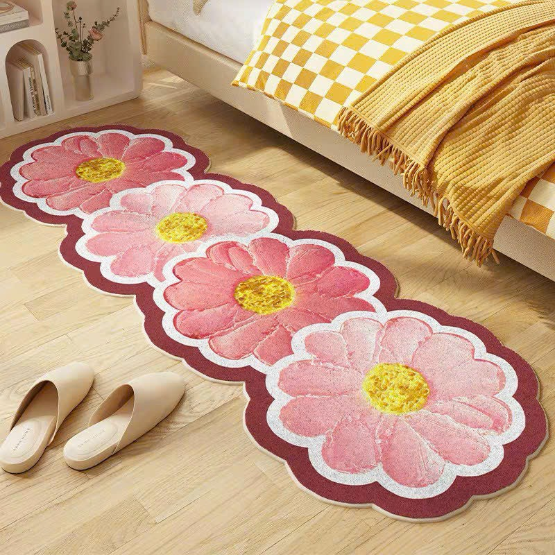 Thảm trải trang trí chân giường phòng ngủ nỉ cừu chống trơn trượt hoa tiết xinh xắn kích thước 50x120cm tại mvyshop