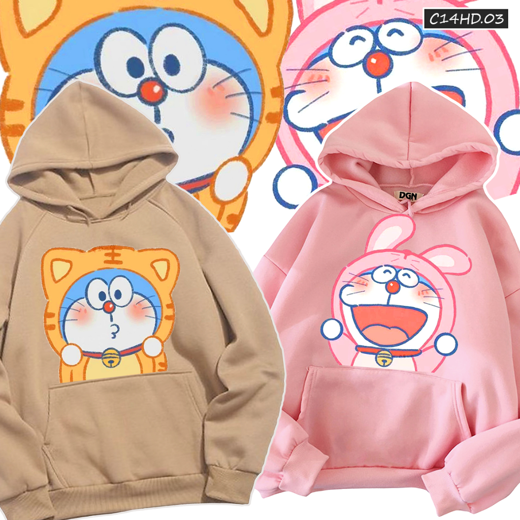 áo hoodie cặp hình đô rê mon dễ thương, áo đôi nam nữ đẹp nhất C14HD.03