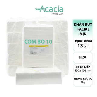 Giấy ăn rút Acacia tem vàng túi combo 10 kg