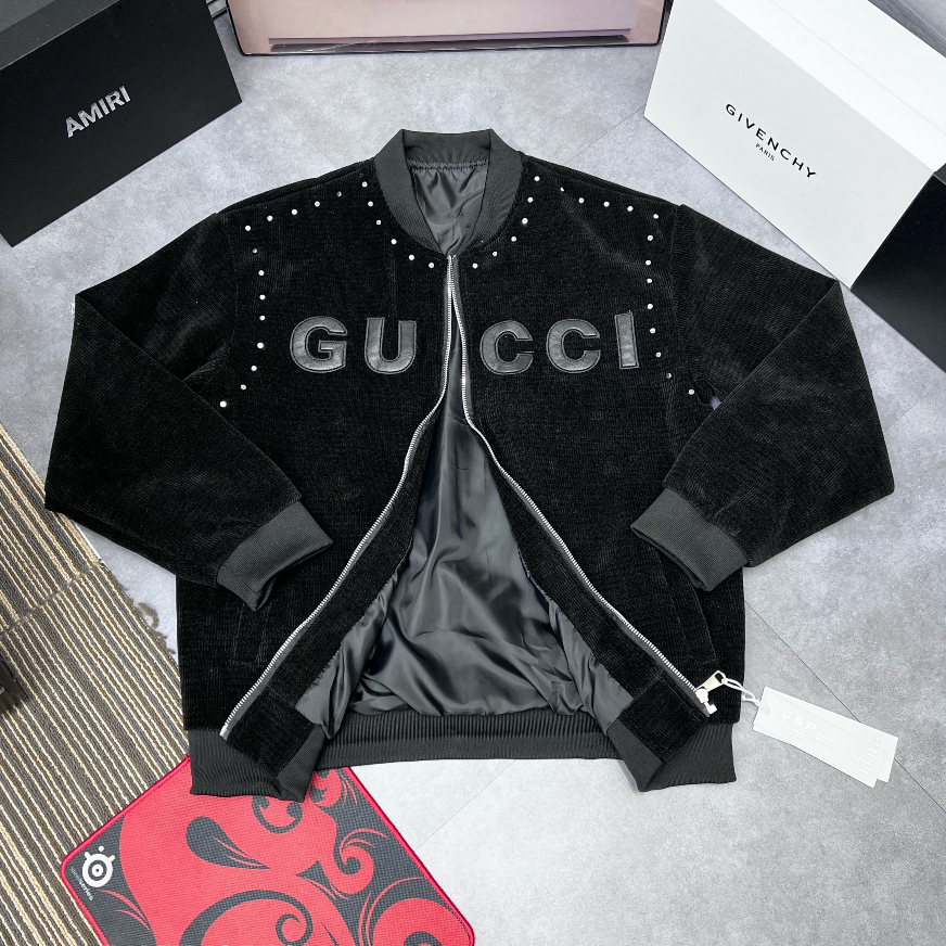 Áo khoác Gucc1 cao cấp, bomber 2 lớp thời trang