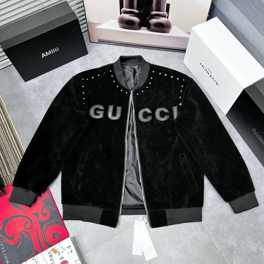 Áo khoác Gucc1 cao cấp, bomber 2 lớp thời trang