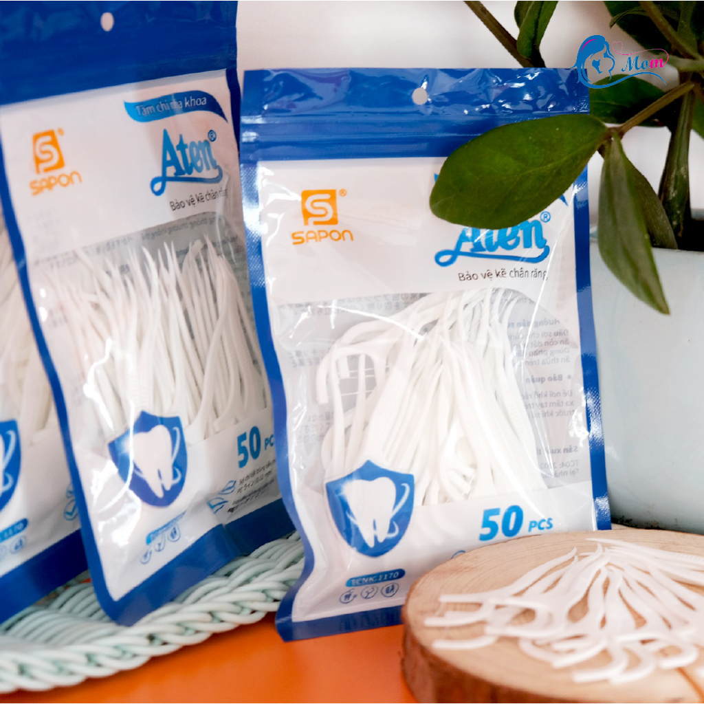 Tăm chỉ nha khoa, vệ sinh răng, sợi chỉ mảnh, Gói 50 que