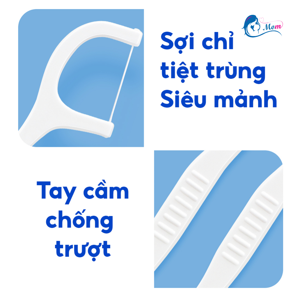 Tăm chỉ nha khoa, vệ sinh răng, sợi chỉ mảnh, Gói 50 que