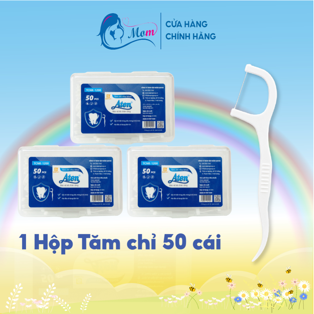 Tăm chỉ nha khoa, làm sạch răng, sợi chỉ mảnh, Hộp 50 que [TC01-120]