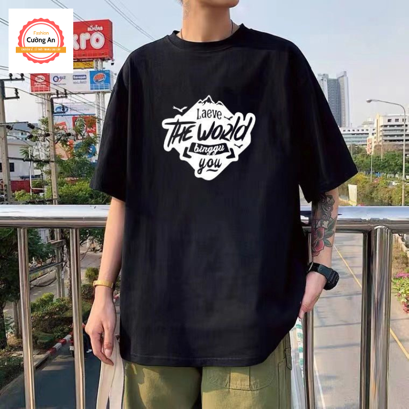 Áo thun nam, áo phông nam tay ngắn, tay lỡ cổ tròn chất cotton dày dặn thoáng mát  ATN015 - Cường An Fashion