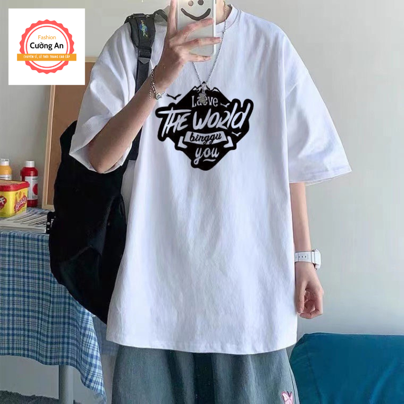 Áo thun nam, áo phông nam tay ngắn, tay lỡ cổ tròn chất cotton dày dặn thoáng mát  ATN015 - Cường An Fashion