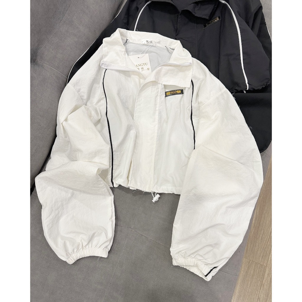 Áo Khoác Nữ, Áo Khoác Gió CNC Dáng Croptop 3 Màu Siêu Xinh