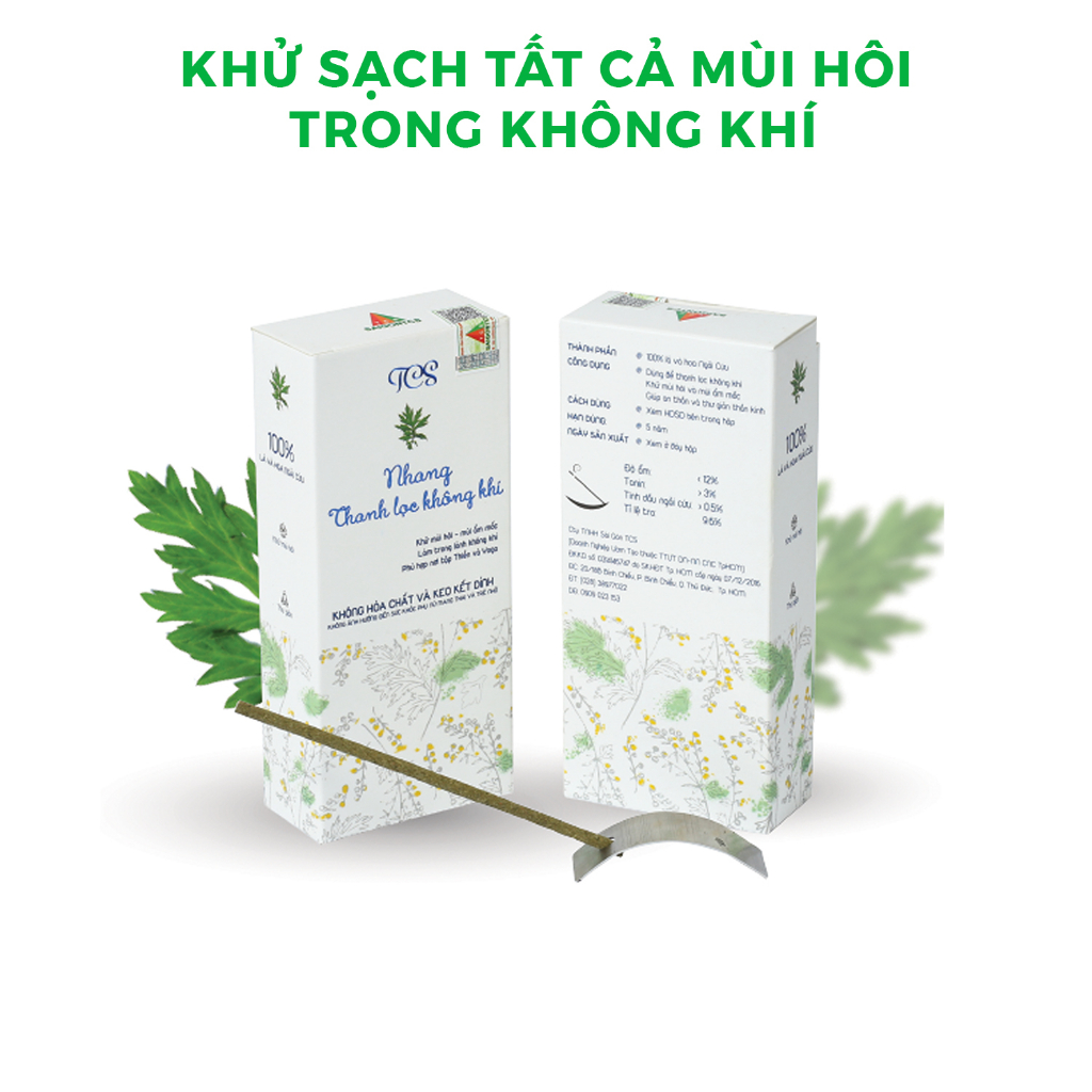 NHANG THANH LỌC KHÔNG KHÍ TCS- khử mùi hôi, mùi ẩm mốc trong nhà, nguyên liệu từ hoa và lá ngải cứu bảo vệ sức khỏe