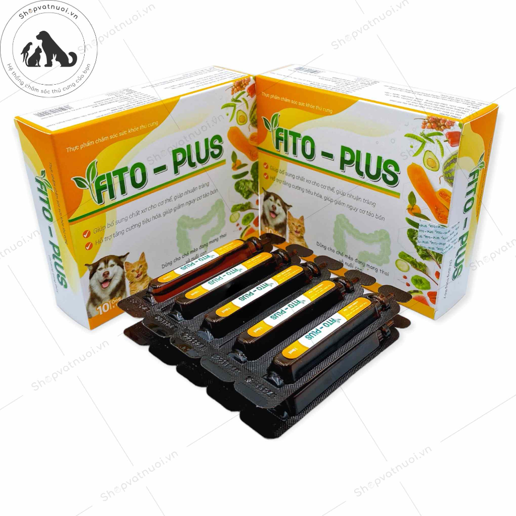Dung Dịch Bổ Sung Vitamin Chất Xơ Tăng Cường Tiêu Hóa Giảm Nguy Cơ Táo Bón Cho Chó Mèo Fito-Plus 10ml