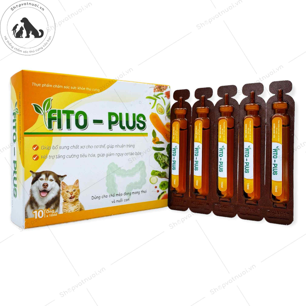 Dung Dịch Bổ Sung Vitamin Chất Xơ Tăng Cường Tiêu Hóa Giảm Nguy Cơ Táo Bón Cho Chó Mèo Fito-Plus 10ml