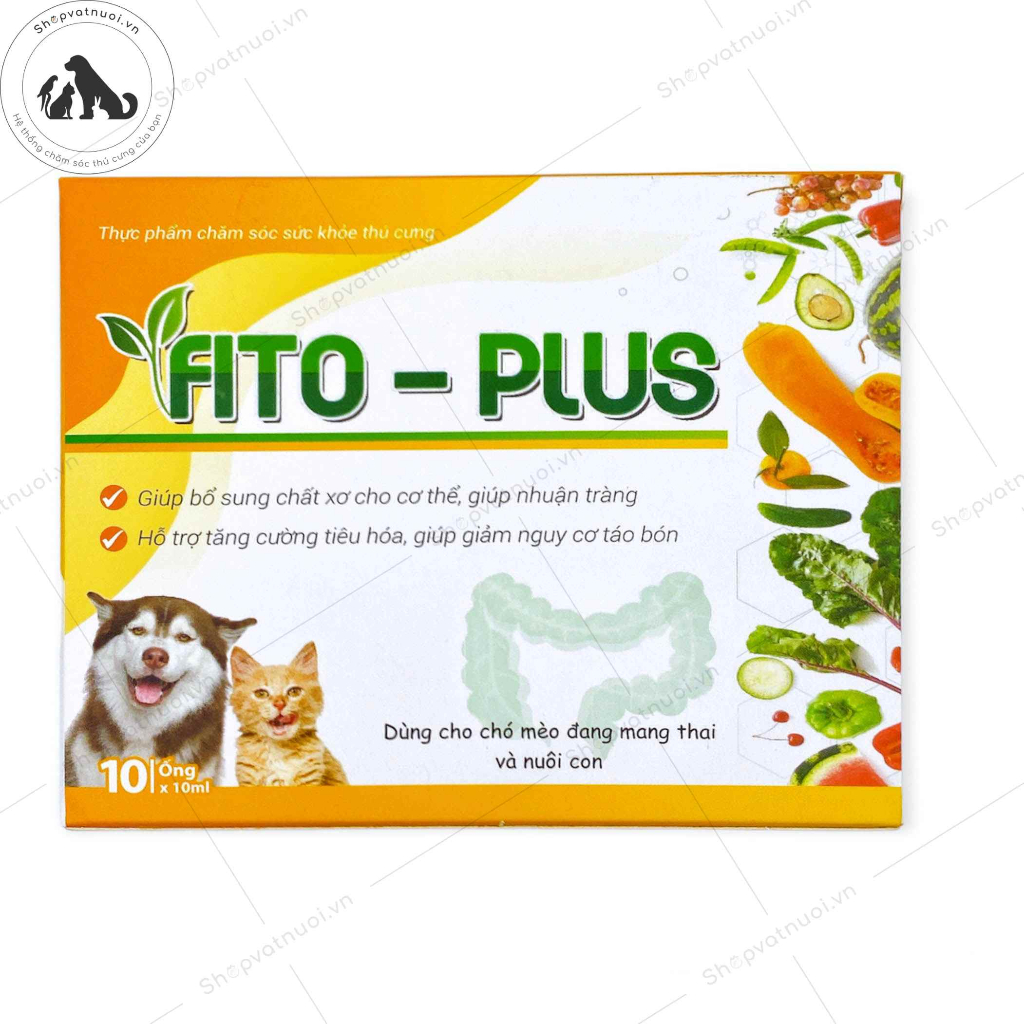 Dung Dịch Bổ Sung Vitamin Chất Xơ Tăng Cường Tiêu Hóa Giảm Nguy Cơ Táo Bón Cho Chó Mèo Fito-Plus 10ml