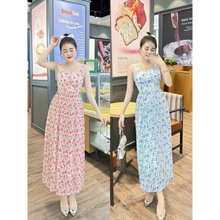 Đầm xoè 2 dây voan dập ly siêu xinh TRIPBLE T DRESS - MS7Y - Free size