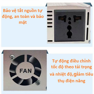 Kích Điện Inverter DC 12V Sang AC 220V Điện Áp 1000W, 2000W