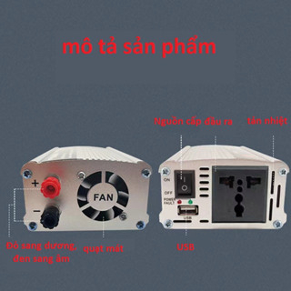 Kích Điện Inverter DC 12V Sang AC 220V Điện Áp 1000W, 2000W