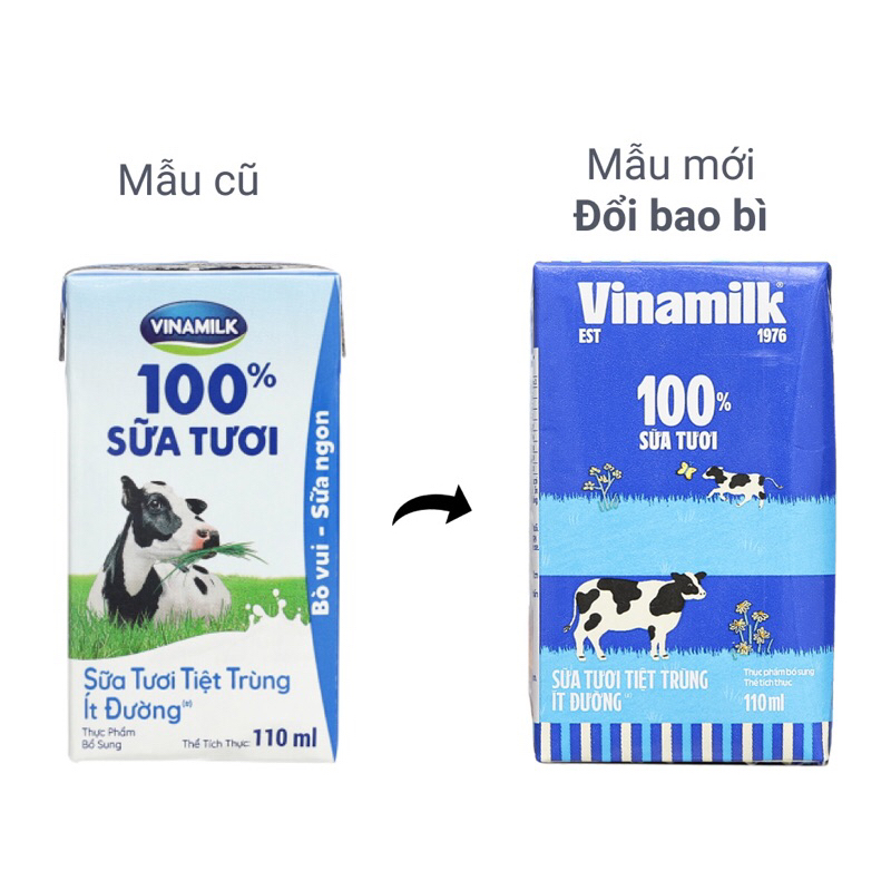 Sữa tươi vinamilk 100% vỉ 110ml