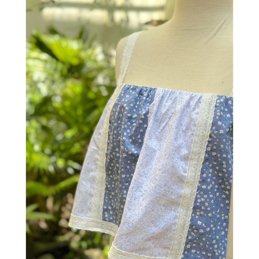 Áo ghép hoa vintage