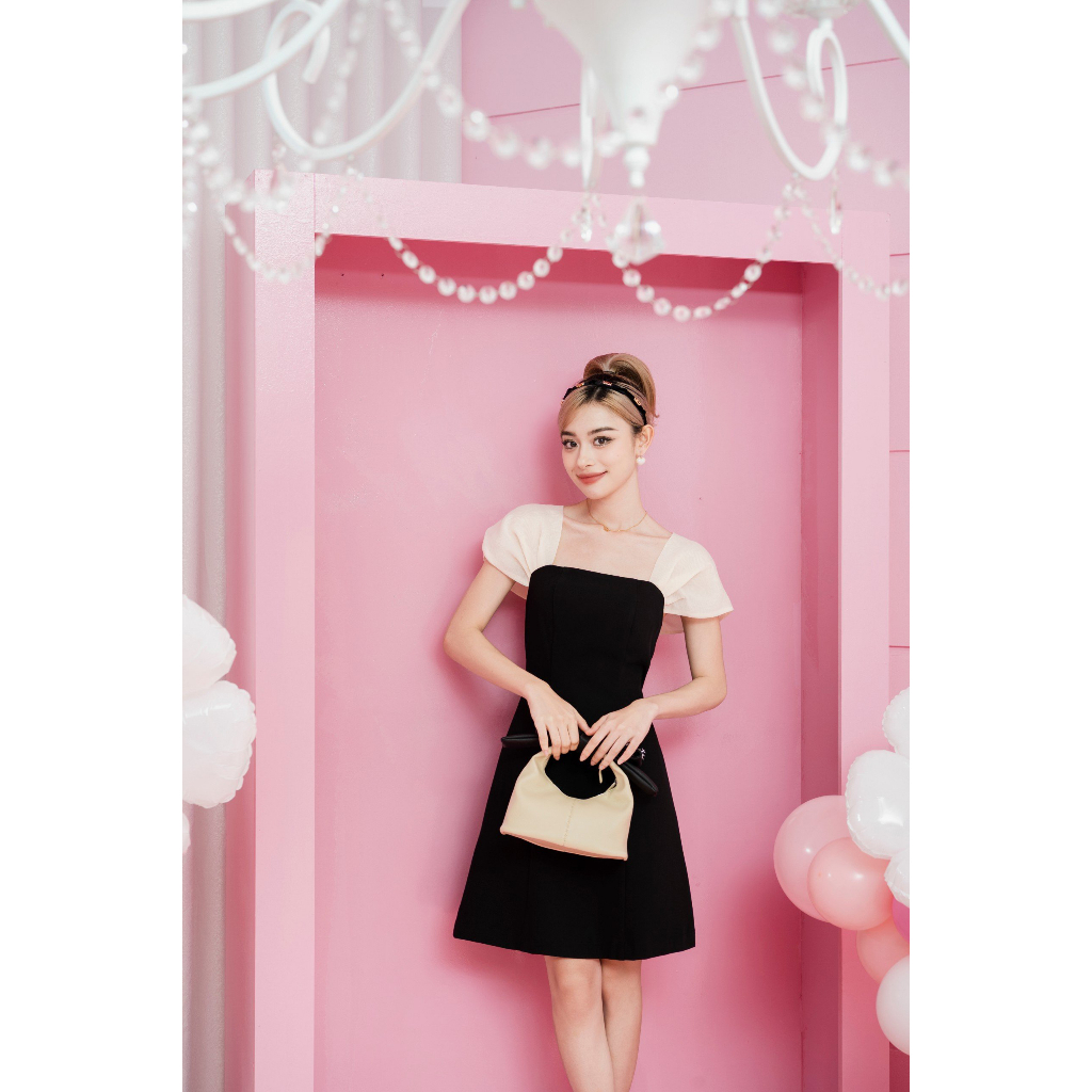 Thiết kế váy nữ phối tay tơ Daisy mã V4565