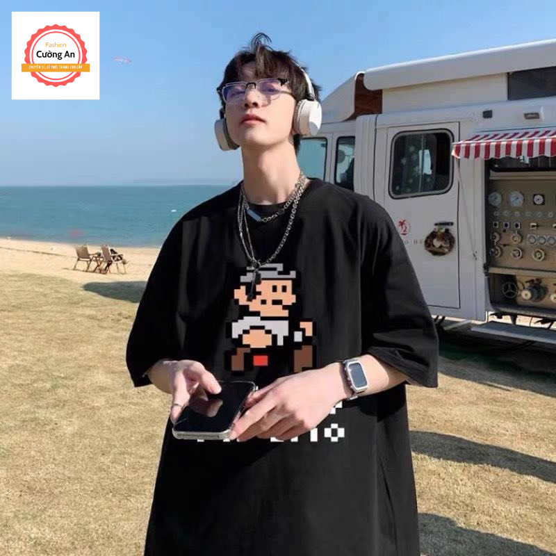 Áo thun nam, áo phông nam tay ngắn, tay lỡ cổ tròn chất cotton dày dặn thoáng mát  ATN022 - Cường An Fashion