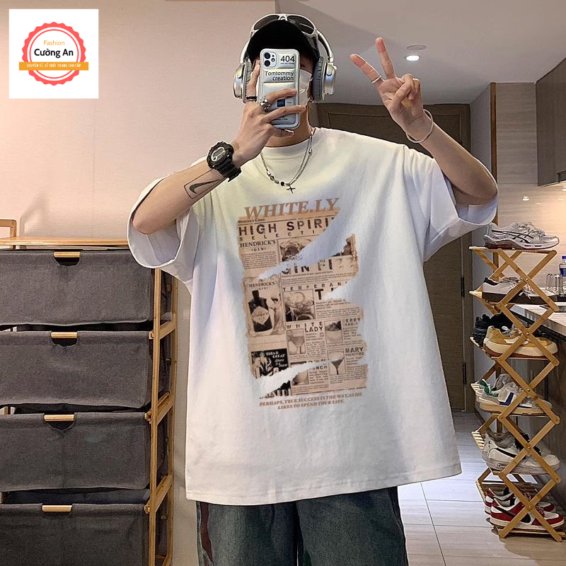 Áo thun nam, áo phông nam tay ngắn, tay lỡ cổ tròn chất cotton dày dặn thoáng mát  ATN020 - Cường An Fashion