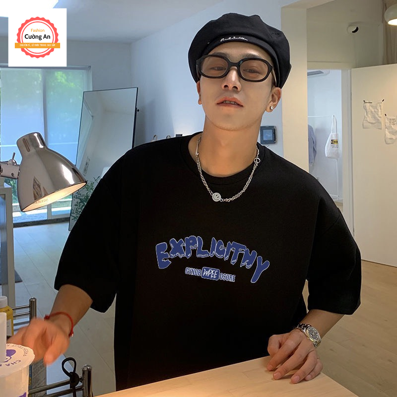 Áo thun nam, áo phông nam tay ngắn, tay lỡ cổ tròn chất cotton dày dặn thoáng mát  ATN020 - Cường An Fashion