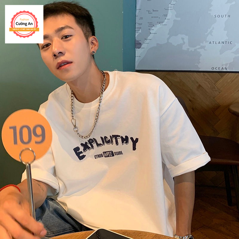 Áo thun nam, áo phông nam tay ngắn, tay lỡ cổ tròn chất cotton dày dặn thoáng mát  ATN020 - Cường An Fashion