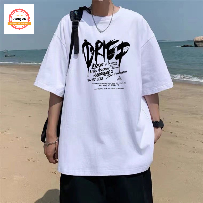 Áo thun nam, áo phông nam tay ngắn, tay lỡ cổ tròn chất cotton dày dặn thoáng mát  ATN021 - Cường An Fashion