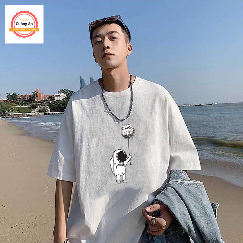 Áo thun nam, áo phông nam tay ngắn, tay lỡ cổ tròn chất cotton dày dặn thoáng mát  ATN020 - Cường An Fashion