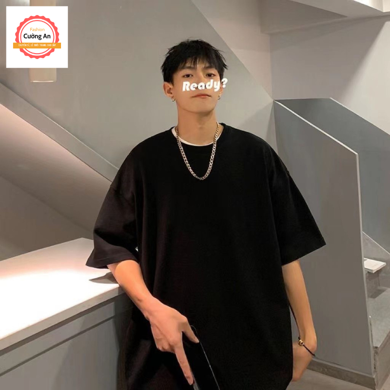 Áo thun nam, áo phông nam tay ngắn, tay lỡ cổ tròn chất cotton dày dặn thoáng mát  ATN021 - Cường An Fashion