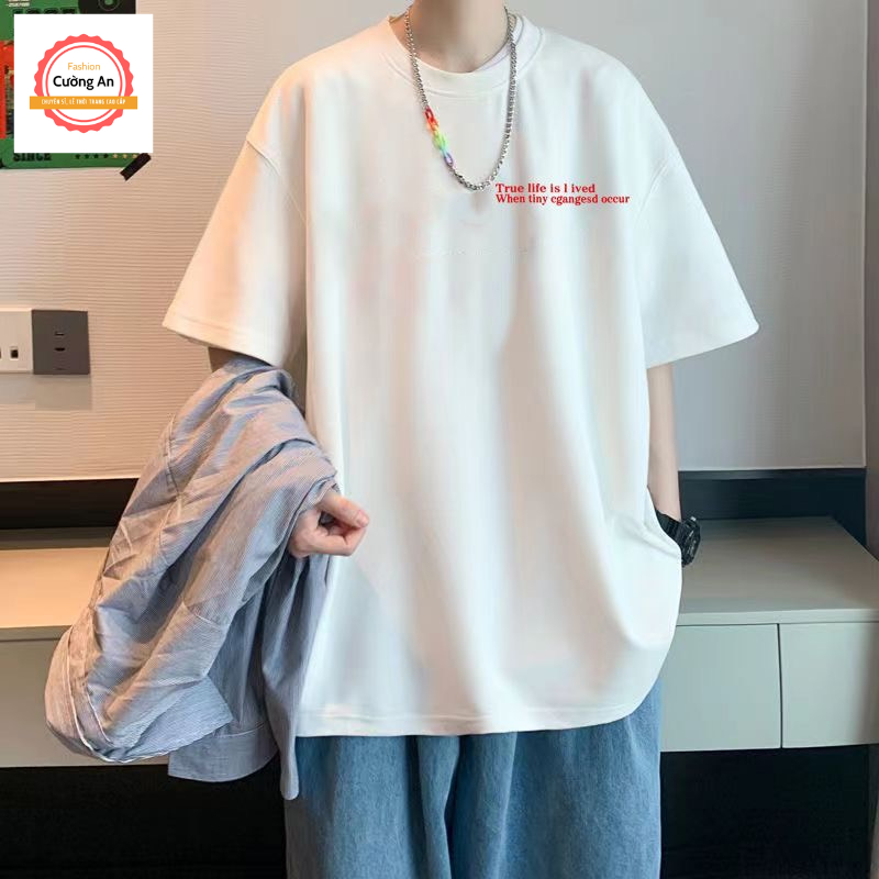 Áo thun nam, áo phông nam tay ngắn, tay lỡ cổ tròn chất cotton dày dặn thoáng mát  ATN021 - Cường An Fashion