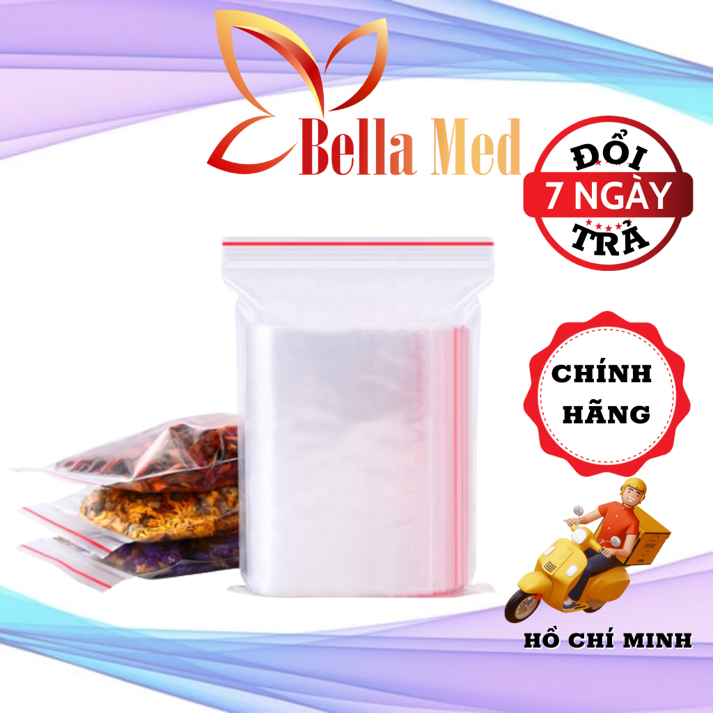 Túi zip chỉ đỏ đựng thực phẩm 1kg - nhiều size lựa chọn