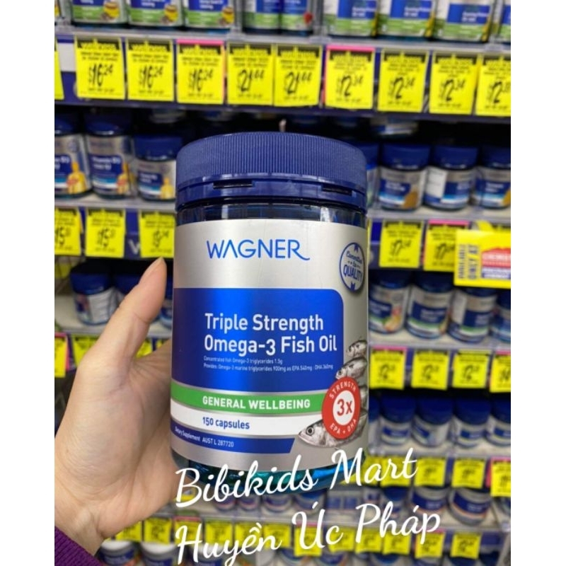 Viên uống dầu cá Wagner Triple Strength Omega-3 Fish Oil 150 capsules