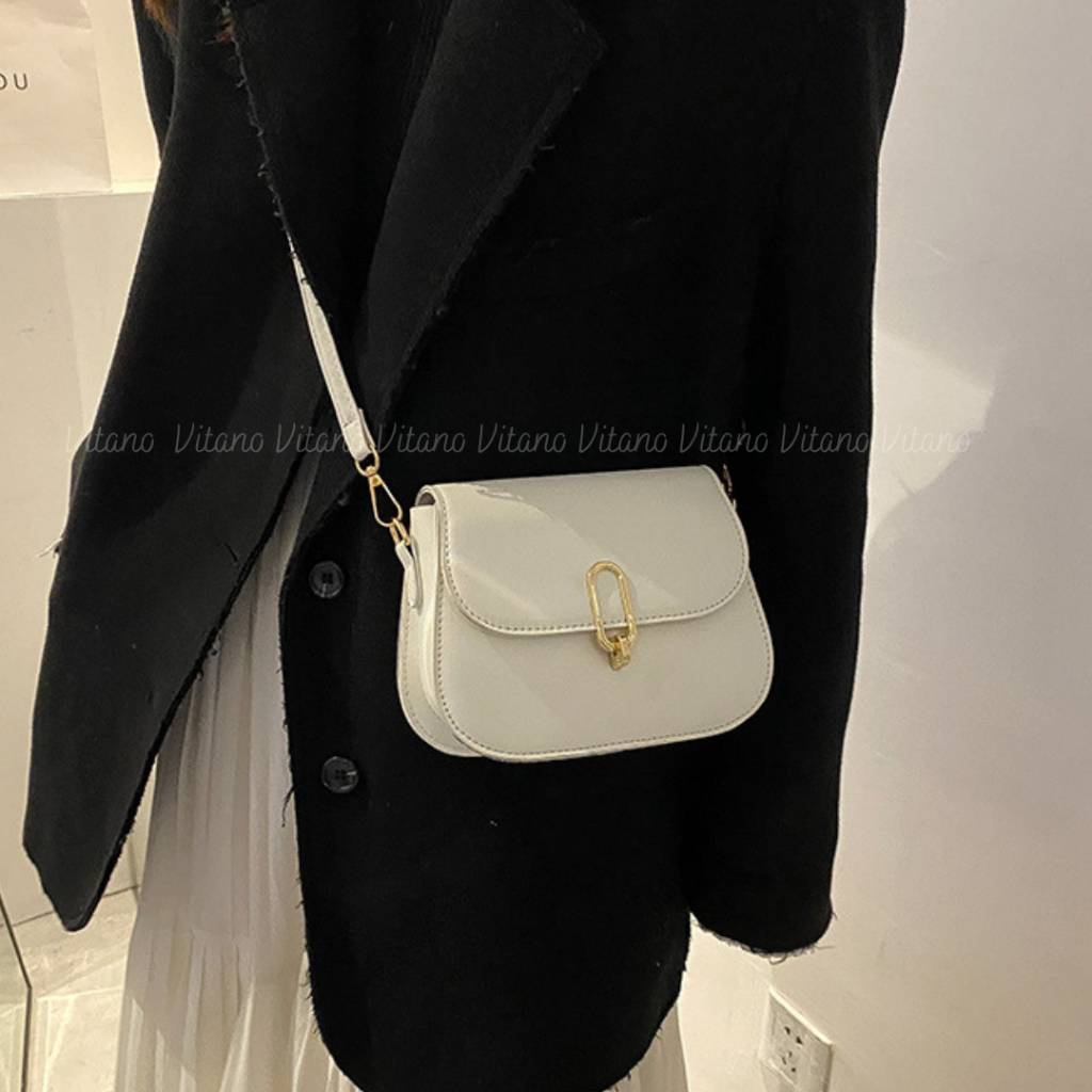 Túi đeo chéo Vitano túi xách nữ đeo vai khóa chữ Q phong cách trẻ trung đi làm đi chơi TX21