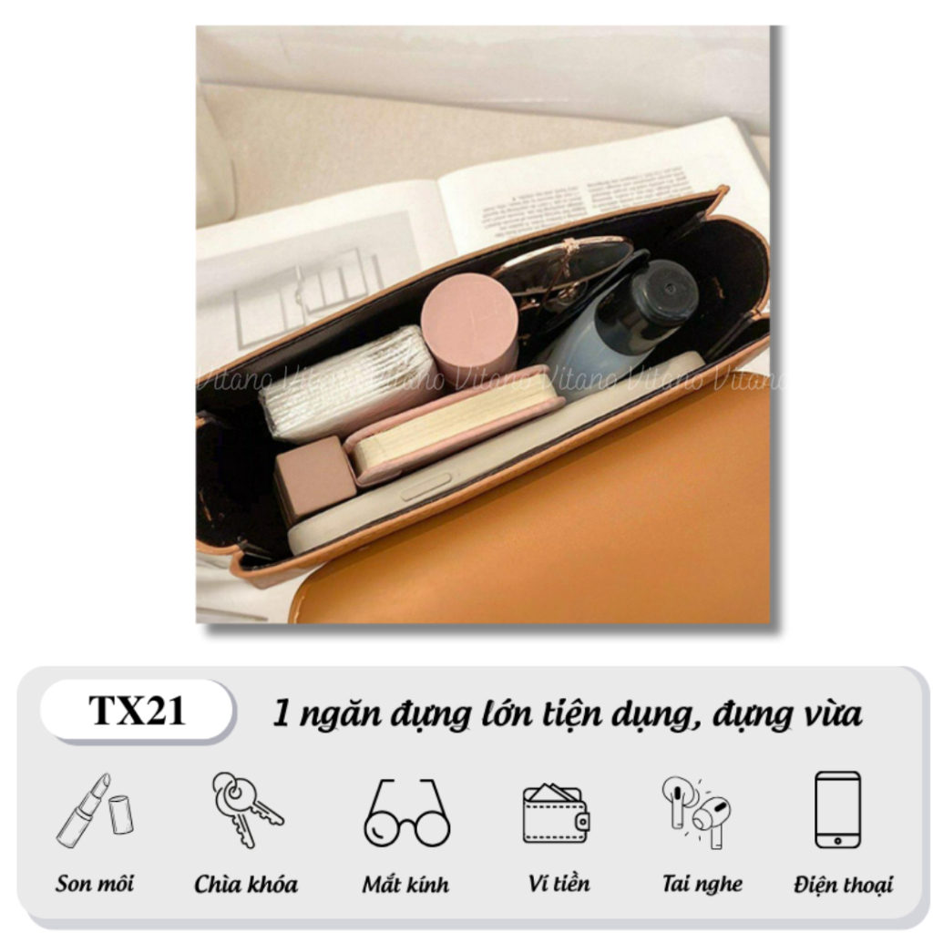 Túi đeo chéo Vitano túi xách nữ đeo vai khóa chữ Q phong cách trẻ trung đi làm đi chơi TX21