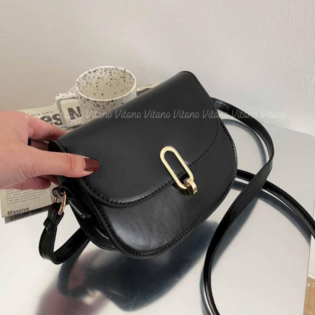 Túi đeo chéo Vitano túi xách nữ đeo vai khóa chữ Q phong cách trẻ trung đi làm đi chơi TX21