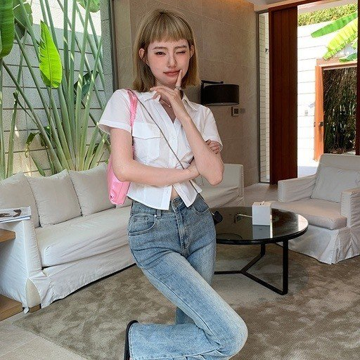 Áo sơ mi tay ngắn kiểu túi 2 bên, đơn giản thanh lịch 819 FIORI STORE