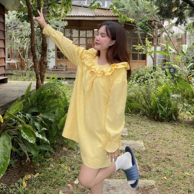 JOIE DRESS đầm babydoll cổ bèo Ebublio