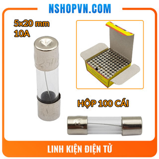 Hộp 100 cầu chì ống thủy tinh 5x20mm 10a