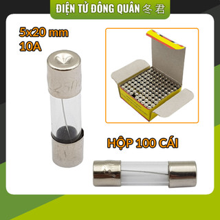 Hộp 100 cầu chì ống thủy tinh 5x20mm 10a